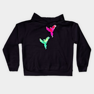 pink/teal blue phoenix Kids Hoodie